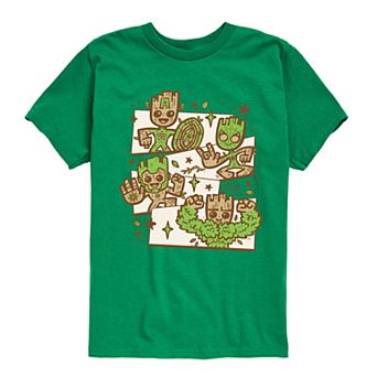 Boys 8-20 Marvel Guardians Of The Galaxy Groot Grid Short Sleeve Graphic Tee