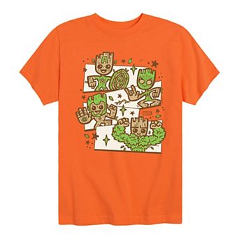 Boys 8-20 Marvel Guardians Of The Galaxy Groot Grid Short Sleeve Graphic Tee