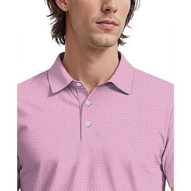Men's Grand Slam Diamond Jacquard Short Sleeve Golf Polo Shirt