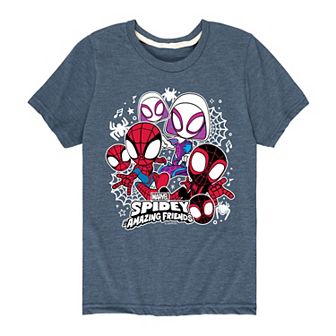 Boys 8-20 Marvel Spidey And His Amazing Friends Stickers Short Sleeve Graphic Tee