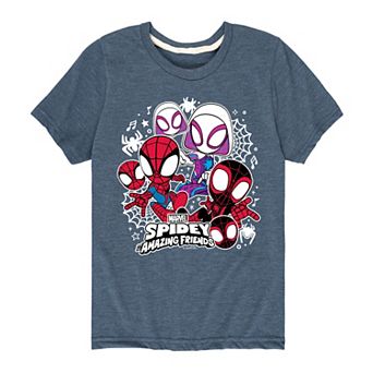 Boys 8-20 Marvel Spidey And His Amazing Friends Stickers Short Sleeve Graphic Tee