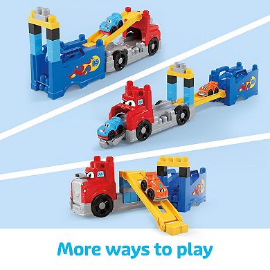 Mega Bloks Build & Race Rig Toy Blocks with 2 Cars and 19 Pieces