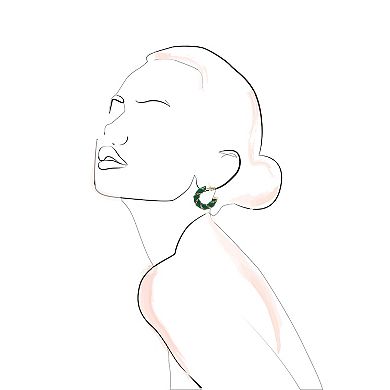 Gold Tone Candy Cane Chunky Hoop Earrings