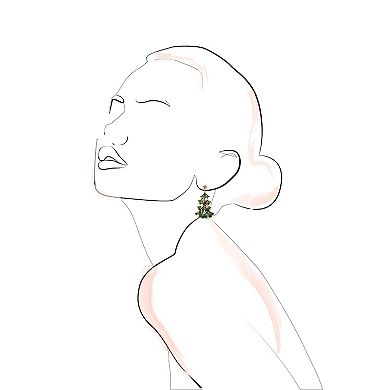 Gold Tone Christmas Tree Holiday Charm Earrings