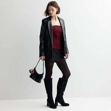 Juniors' madden girl Side Ruched Split Hem Tube Top