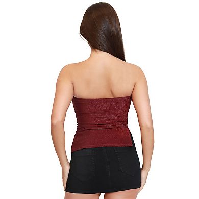 Juniors' madden girl Side Ruched Split Hem Tube Top
