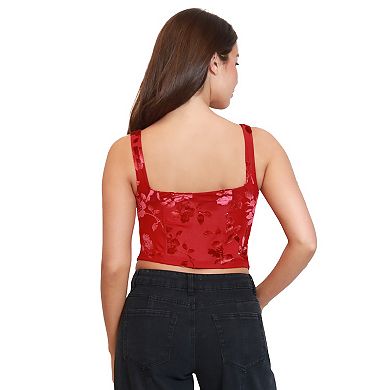 Juniors' madden girl Seam & Ruched Corset Bustier with Bra Cups