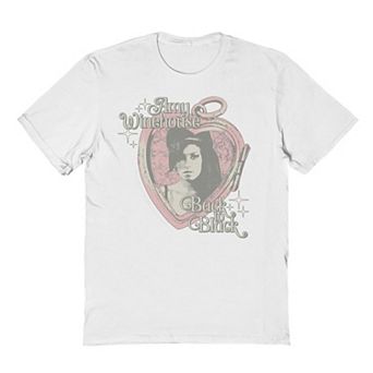 Men's Amy Winehouse Back To Black Heart Locket Graphic Tee