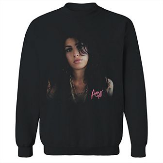 Men's Amy Winehouse Black Graphic Crewneck Sweater