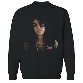 Men's Amy Winehouse Black Graphic Crewneck Sweater