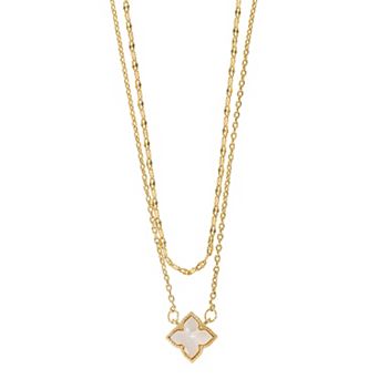 City Luxe Gold Tone Mother-of-Pearl Pendant Necklace