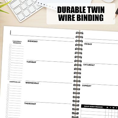 Undated Charcoal Gray Weekly Monthly Planner