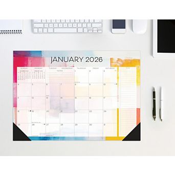 Abstract Art Academic July 2025 - June 2026 Small Monthly Deskpad Calendar