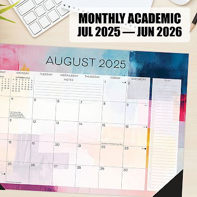 Abstract Art Academic July 2025 - June 2026 Small Monthly Deskpad Calendar