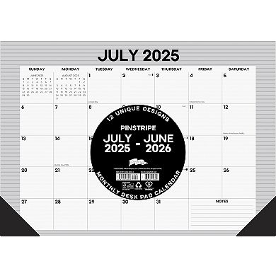 Pinstripe Academic July 2025 - June 2026 Small Monthly Deskpad Calendar