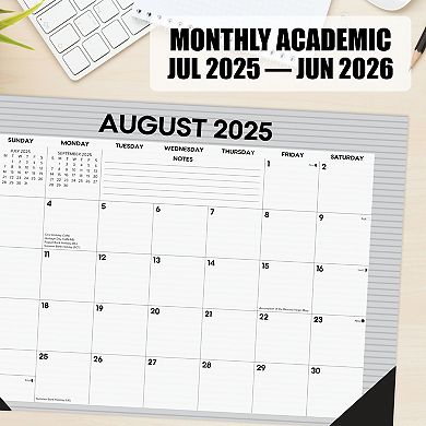 Pinstripe Academic July 2025 - June 2026 Small Monthly Deskpad Calendar