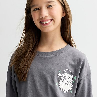 Juniors' Plus Size SO® Long Sleeve Oversized Graphic Tee