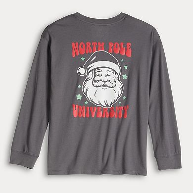 Juniors' Plus Size SO® Long Sleeve Oversized Graphic Tee