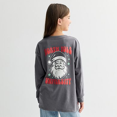Juniors' Plus Size SO® Long Sleeve Oversized Graphic Tee