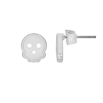LC Lauren Conrad Mother-of-Pearl Skull Stud Earrings
