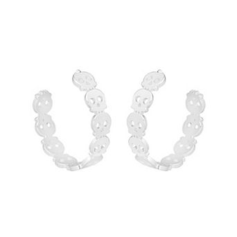 LC Lauren Conrad Skull Hoop Earrings