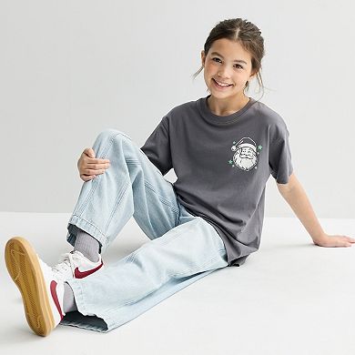 Girls 7-20 SO® Short Sleeve Oversized Holiday Graphic Tee in Regular & Plus Size