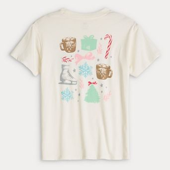 Girls 7-20 SO® Short Sleeve Oversized Holiday Graphic Tee in Regular & Plus Size