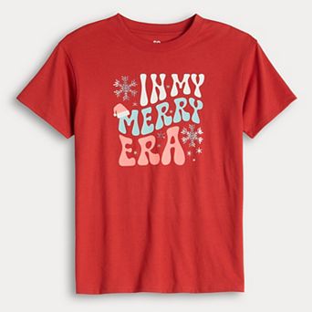 Girls 7-20 SO® Short Sleeve Oversized Holiday Graphic Tee in Regular & Plus Size