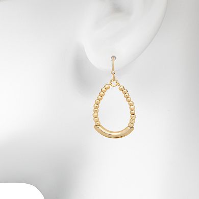 LC Lauren Conrad Gold Tone Beaded Drop Earrings