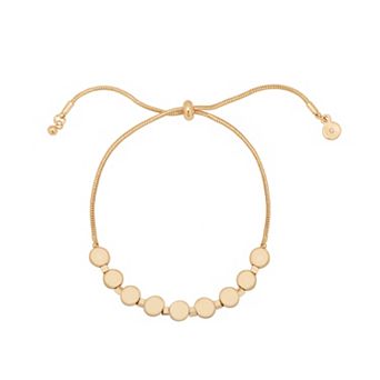 LC Lauren Conrad Gold Tone Beaded Pull-Tie Bracelet