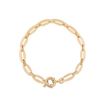 LC Lauren Conrad Gold Tone Paperclip Chain Toggle Bracelet