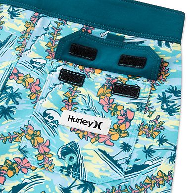 Boys 4-20 Hurley Doodle Lei Hawaiian Print Swim Trunks