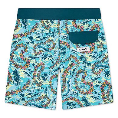 Boys 4-20 Hurley Doodle Lei Hawaiian Print Swim Trunks