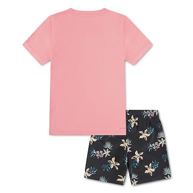 Boys 4-16 Hurley Tropical Floral Swim Trunks & H20-DRI UPF 50 Top 2-Piece Set