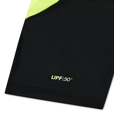 Boys 4-16 Hurley Swim H2O-DRI UPF Rash Guard Top & Palm Tree Trunks 2-Piece Set