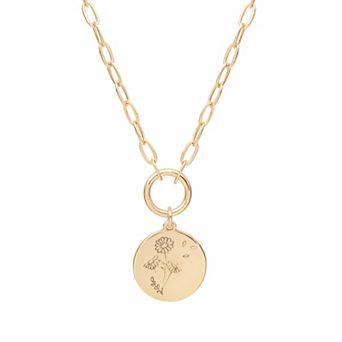 LC Lauren Conrad Etched Flower Pendant Necklace