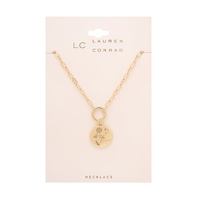 LC Lauren Conrad Etched Flower Pendant Necklace For Women