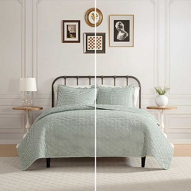 Laura Ashley Gracies Gingham Quilt Set