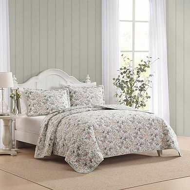 Laura Ashley Bramble Floral Quilt & Sham Set