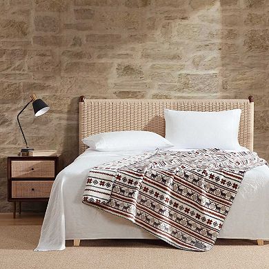 Eddie Bauer Deer Snowflake Throw Blanket