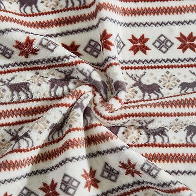 Eddie Bauer Deer Snowflake Throw Blanket