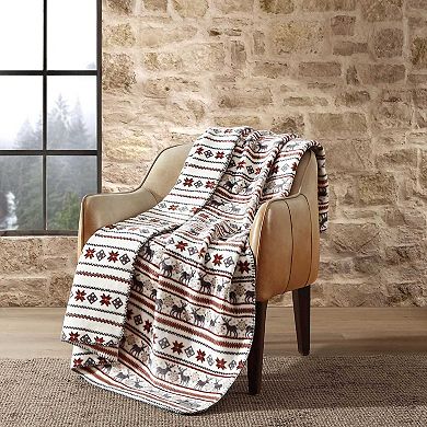 Eddie Bauer Deer Snowflake Throw Blanket