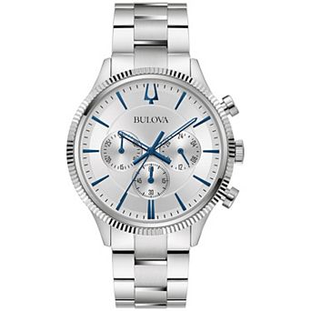 Bulova Men's Classic Stainless Steel 6-Hand Chronograph Bracelet Watch - 96A321