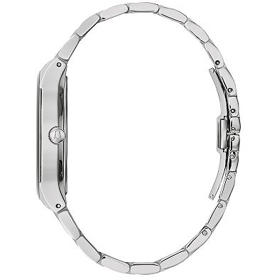 Bulova Men's Stainless Steel Bracelet Watch & Black Dial