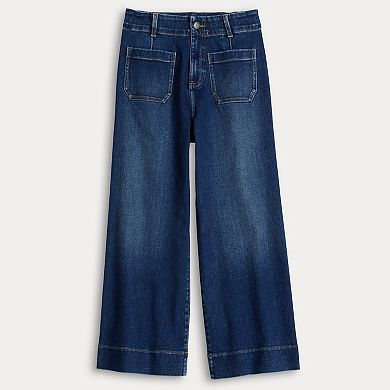 Petite LC Lauren Conrad Super High-Rise Wide Leg Wildflower Denim Pants