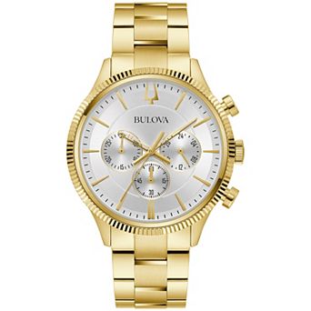 Bulova Men's Classic Gold Tone Stainless Steel Chronograph Bracelet Watch - 97A190