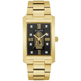 Bulova Mens Rectangular Diamond Accent Bracelet Watch