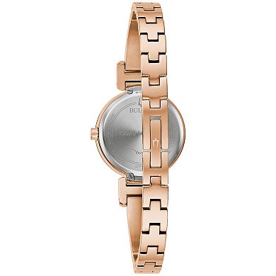 Bulova Women's Marc Anthony Rose Tone Stainless Steel Diamond Accent Mother-of-Pearl Dial Bangle Bracelet Watch - 97P163