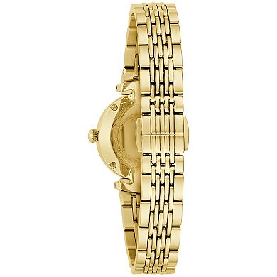 Bulova Women's Classic Gold Tone Stainless Steel Diamond Accent Bracelet Watch - 97P177