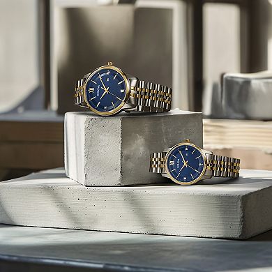 Bulova Men's Classic Two Tone Stainless Steel Diamond Accent Bracelet Watch - 98D188